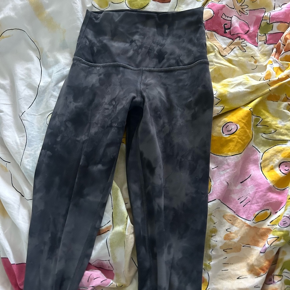 Lululemon Athletica Charcoal Tie-Dye Leggings